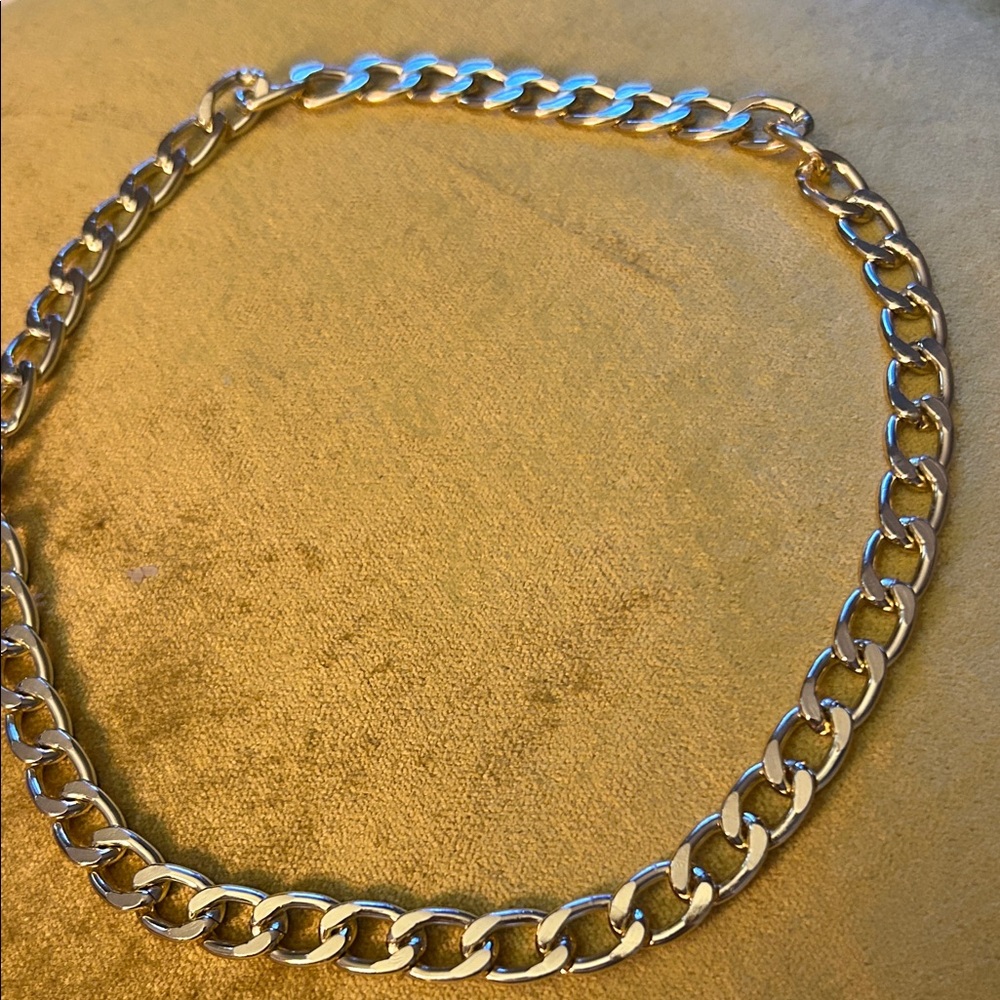 Silver Flat Chain Choker NWOT